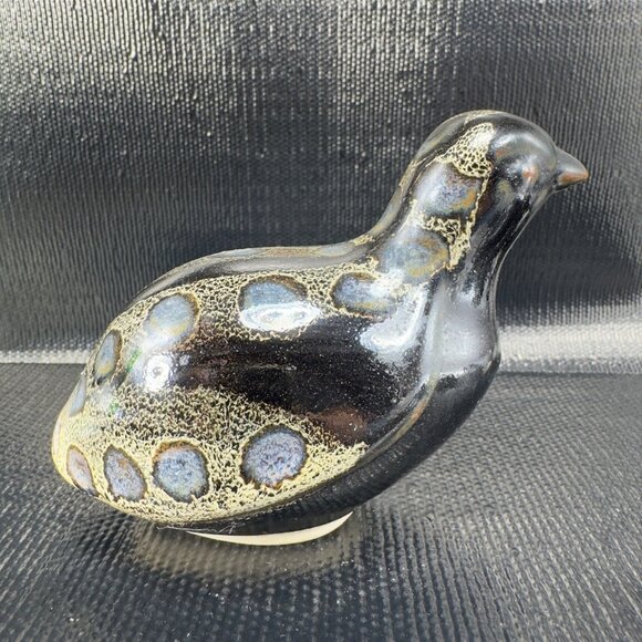 Vintage 1960s Chinese Ceramic Quail Figurine Hand Made Stoneware Pottery Bird - Picture 13 of 13